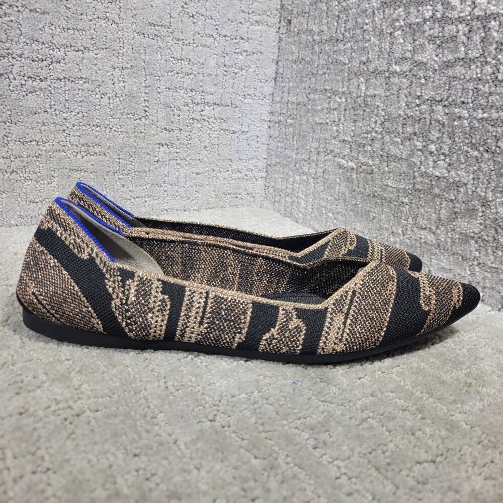 Rothy’s The Point Women's Size 9 Golden Shimmer Pointed Toe Slip On Flat Shoes - Picture 6 of 11